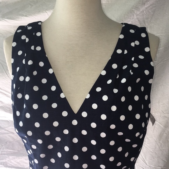 J Crew Seersucker Polka Dot Dress Navy Blue NEW 10 - Picture 6 of 8